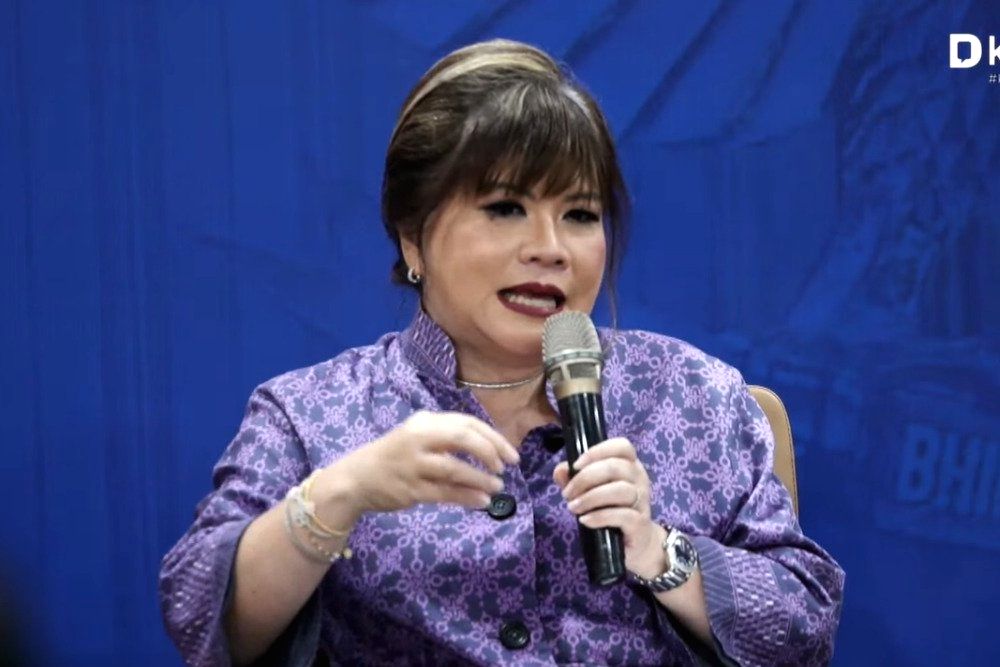 Ketua Umum Apindo Shinta Kamdani memberikan keterangan terkait transisi kepemimpinan di Bank Indonesia
