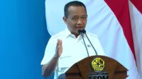 Menteri ESDM Bahlil Lahadalia memberikan keterangan terkait pelarangan ekspor bauksit dan tembaga.