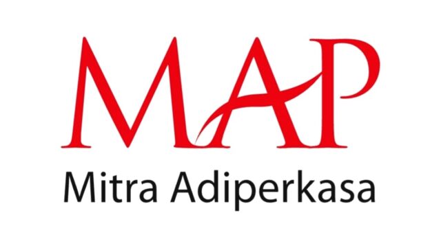 Logo PT Mitra Adiperkasa Tbk (MAPI) di kantor pusat perusahaan