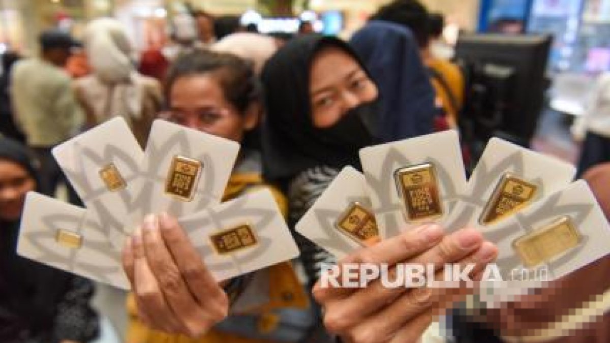 Grafik kinerja keuangan PT Aneka Tambang Tbk menunjukkan lonjakan laba 34 persen menjadi Rp6,91 triliun di semester I 2026.
